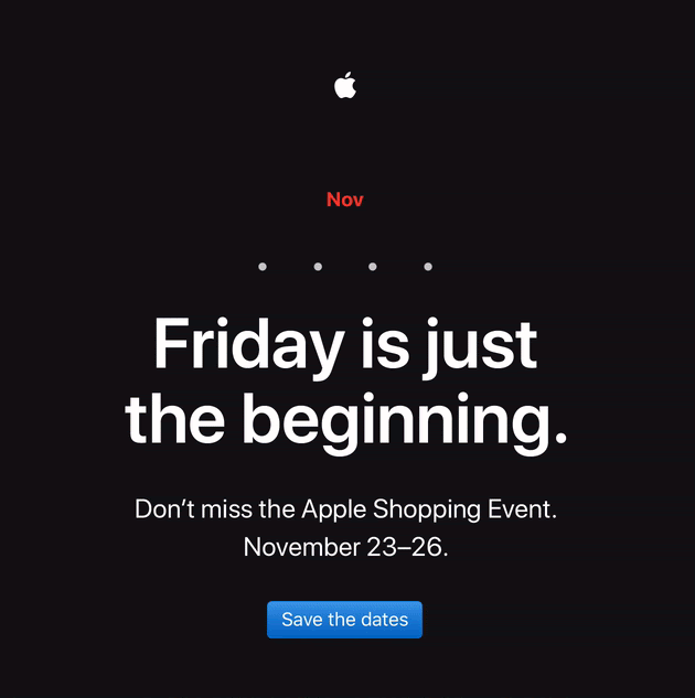 Apple Black Friday example of animated gifs in email