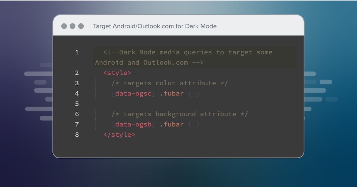 Target Android/Outlook.com for Dark Mode