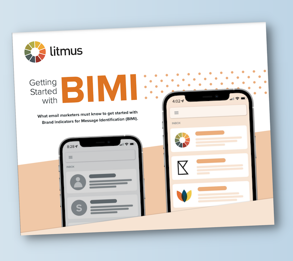 Front cover of Litmus' Getting Started with BIMI guide